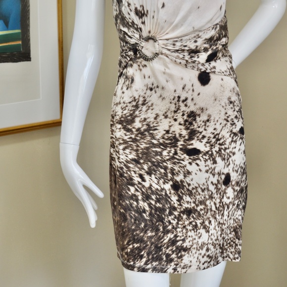 🇮🇹 2000s Collection  ROBERTO CAVALLI  Silk Snow Leopard Pattern Dress  size 2 - Picture 11 of 16